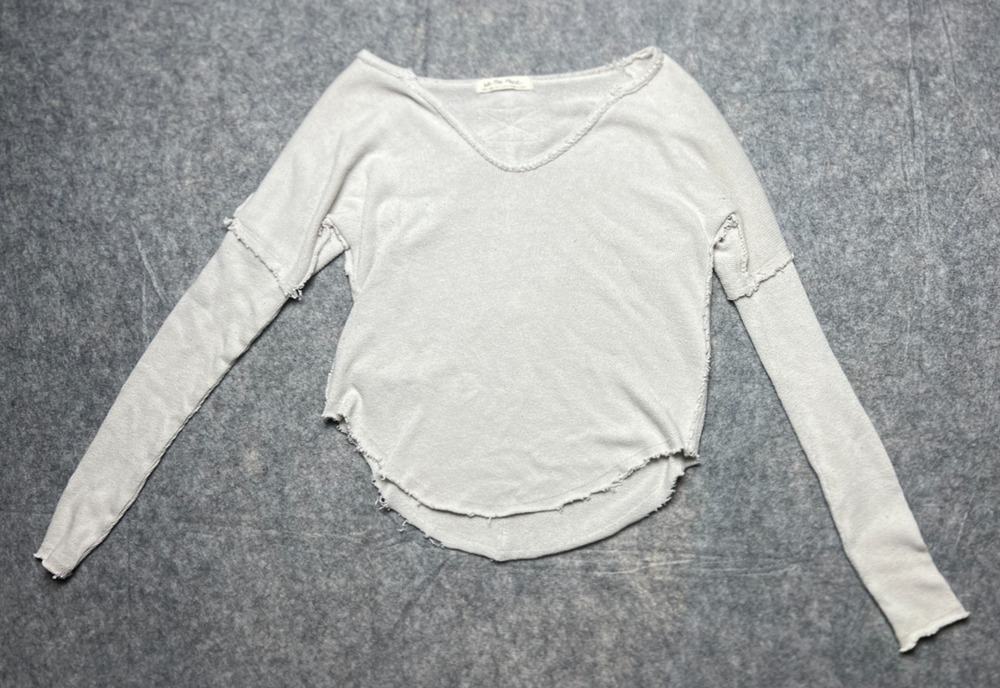 We The Free Shirt Womens Extra Small Thermal Knit Long Sleeve Exposed Seams